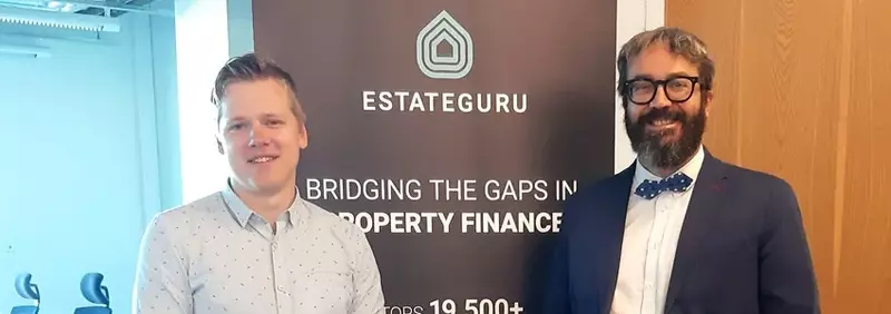 Bert Reila, Affiliate Marketing Manager at EstateGuru, and Juancho Arregui, CEO of Brickfy, at EstateGuru headquarters in Tallinn